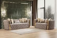 Naomi Living Room Set in Taupe